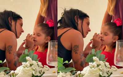 Ana Castela reencontra Maria Flor e encanta ao surgir maquiando a filha de Zé Felipe