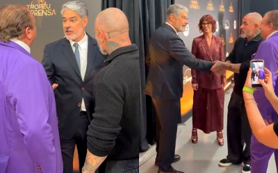 Bonner tieta trio do “MasterChef” e sela paz após climão em evento da Globo